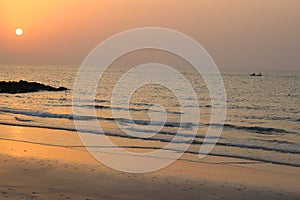 Beautiful cloudscape over sea sunrise