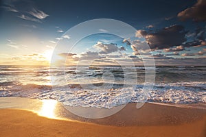 Beautiful cloudscape over the sea, sunset shot