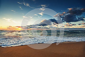 Beautiful cloudscape over the sea, sunset shot