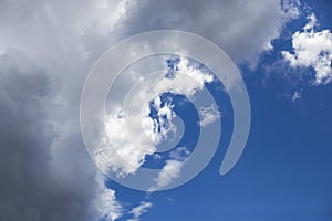 Beautiful Cloudscape on a Very Blue Sky before a Storm Comes In.