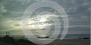 Beautiful Cloudy Sky at the Seashore in Lincoln City, Oregon