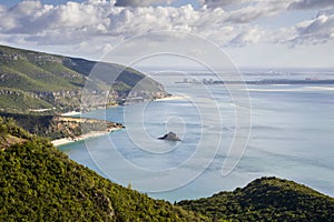 Beautiful coast of Arrabida Natural Park, south from Lisbon, Alentejo, Portugal