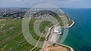 Beautiful coast of the Black Sea. Aerial view. Odessa. Ukraine.