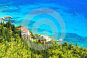 Beautiful coast and blue sea on peninsula Peljesac in Croatia