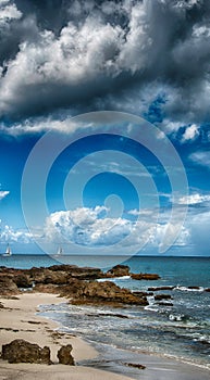 Beautiful coast of Saint Maarten - Dutch Antilles