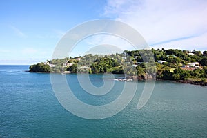 Beautiful coastal landscape of the Castries, St Lucia, Caribbean