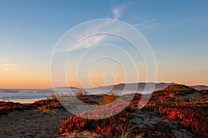 A beautiful coastal sunset at Ocean Beach, San Francisco photo