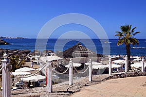 Beautiful coastal view of El Duque beach in Costa Adeje,Tenerife,Canary Islands, Spain.