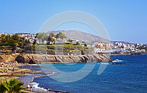 Beautiful coastal view of El Duque beach in Costa Adeje,Tenerife,Canary Islands,Spain.