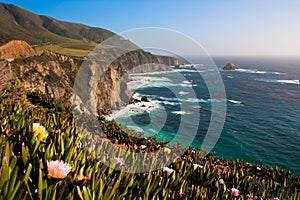 Beautiful Coastline along the Pacific in Big Sur,California