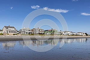 Beautiful coastline with beach in Rye, New Hampshire