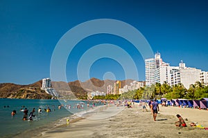 Beautiful coastline beach view of Santa Marta