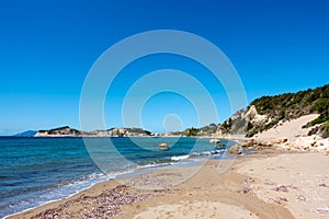 The beautiful coastline in Ereikoussa, one of the Diapontia islands northwest of Corfu, Greece