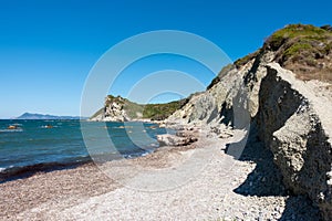 The beautiful coastline in Mathraki, one of the Diapontia islands northwest of Corfu, Greece