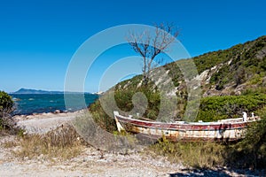 The beautiful coastline in Mathraki, one of the Diapontia islands northwest of Corfu, Greece