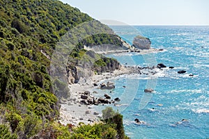 The beautiful coastline in Mathraki, one of the Diapontia islands northwest of Corfu, Greece