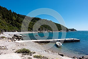 The beautiful coastline in Mathraki, one of the Diapontia islands northwest of Corfu, Greece