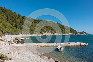 The beautiful coastline in Mathraki, one of the Diapontia islands northwest of Corfu, Greece