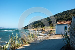 The beautiful coastline in Mathraki, one of the Diapontia islands northwest of Corfu, Greece