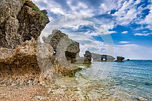 Beautiful coastline of Okinawa island in Japan