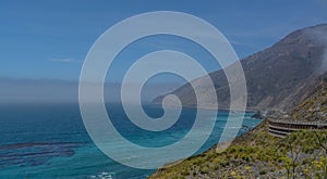 The beautiful coastline of the Pacific Ocean in Monterey County, California