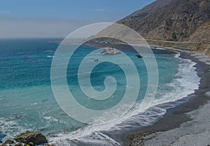 The beautiful coastline of the Pacific Ocean in Monterey County, California