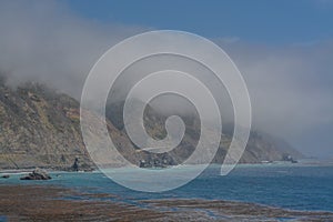 The beautiful coastline of the Pacific Ocean in Monterey County, California