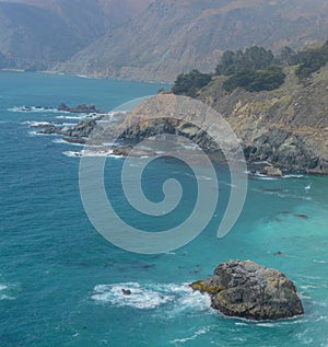 The beautiful coastline of the Pacific Ocean in Monterey County, California