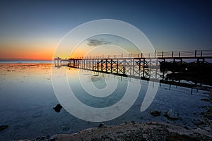 Beautiful coastline of the Red Sea in Marsa Alam at sunrise, Egypt