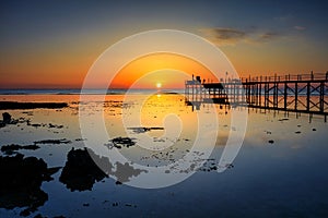 Beautiful coastline of the Red Sea in Marsa Alam at sunrise, Egypt