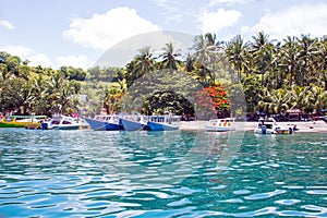 Beautiful coastline at tropical Gili Trawangan in Indonesia