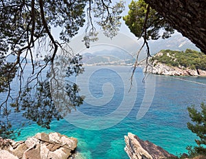 Beautiful coastline view with sea-green water