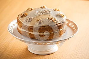 Beautiful Coffee and Walnut Cake