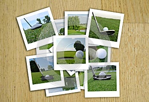 Beautiful collage of golf photos in various format