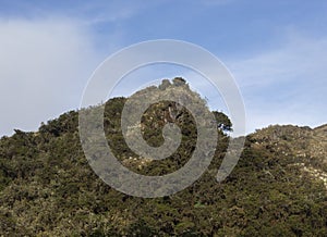 Beautiful colombian paramo ecosystem mountain top at sunset goldenhour photo