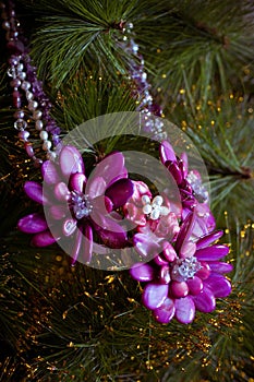 Beautiful color christmas decorations hanging