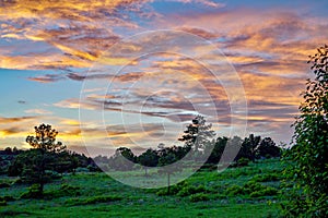 Beautiful Colorado sunset reflecting in the clouds