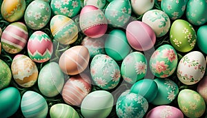Beautiful colored easter eggs background
