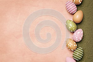 A beautiful colored eggs easter background
