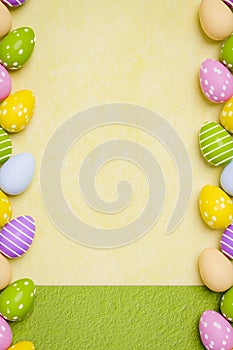 A beautiful colored eggs easter background