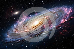 Beautiful colored galaxy on a dark background. Elements of this image were furnished by NASA. High quality photo photo