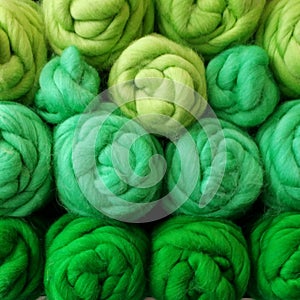 Beautiful colored wools ball. Wool texture. Yarn for knitting. Skeins of yarn. Natural material for knitting, crocheting, creative