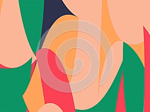 Beautiful of Colorful Art Green, Red and Orange, Abstract Modern Shape. Image for Background or Wallpaper