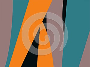 Beautiful of Colorful Art Orange, Blue and Black, Abstract Modern Shape. Image for Background or Wallpaper