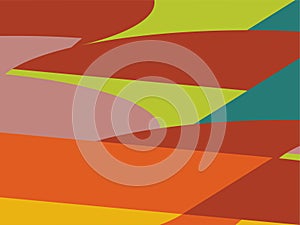 Beautiful of Colorful Art Red, Green, Orange and Blue Abstract Modern Shape. Image for Background or Wallpaper