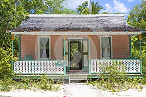 Beautiful colorful beach house at the Grand Cayman Islands