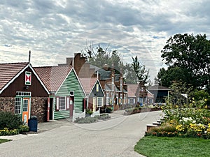 Beautiful colorful buildings at Windmill Island Gardens in Holland, Michigan