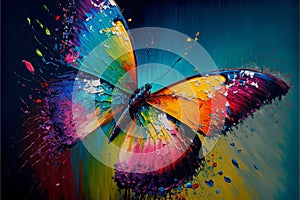 Beautiful colorful butterfly abstract colorburst background. Generative ai