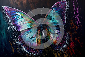 Beautiful colorful butterfly abstract colorburst background. Generative ai