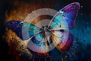 Beautiful colorful butterfly abstract colorburst background. Generative ai